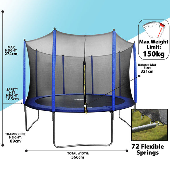 Dellonda DL69  Heavy-Duty Outdoor Trampoline with Safety Net 12FT