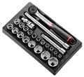 Facom 23 Piece 1/2″ Drive Hex(6-Pt) Socket & Accessory Set In Module-MOD.S161-36