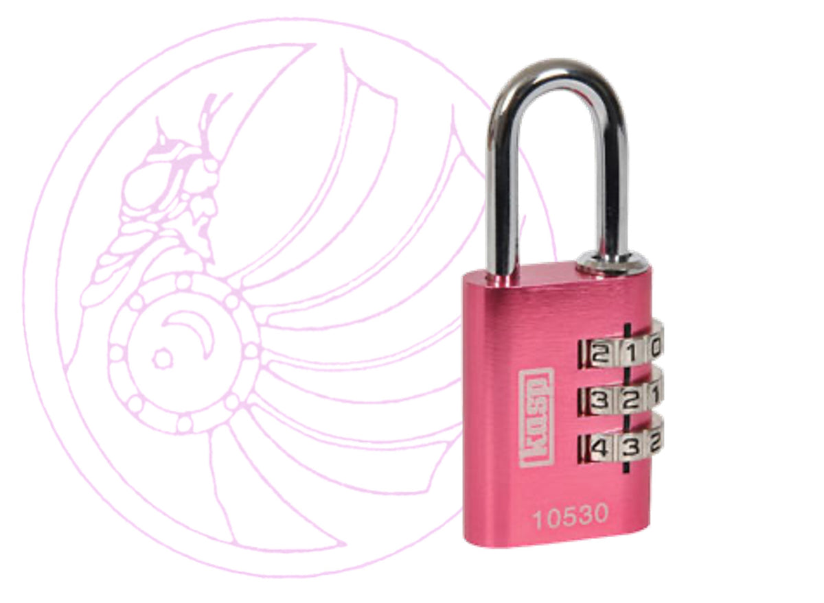 Kasp K10530PIND Aluminium Combination Padlock 30mm Pink