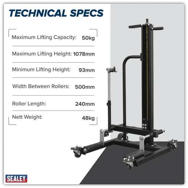 Sealey WD50QLS Viking Quick Lift Wheel Removal/Lifter Trolley 50kg Capacity