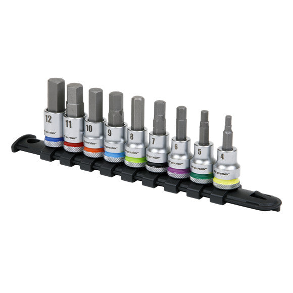 Sealey AK6250 Hex Socket Bit Set 3/8"Sq Drive 9pc