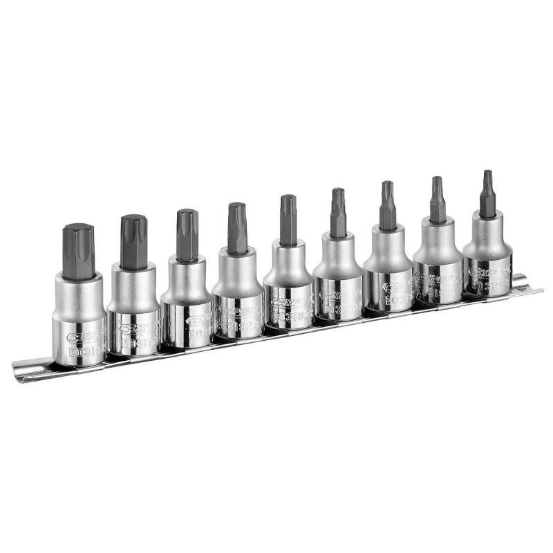 Expert by Facom E032936 1/2″ Drive 9 Piece Torx Bit Socket Set T20 – T60