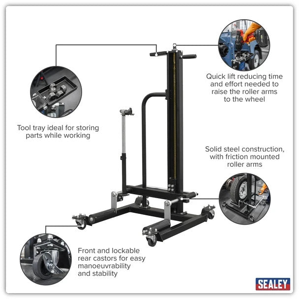 Sealey WD50QLS Viking Quick Lift Wheel Removal/Lifter Trolley 50kg Capacity