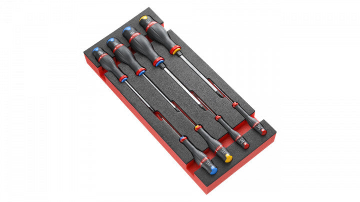 Facom MODM.AT2 8 Piece Protwist Slotted, Phillips, Pozi Screwdriver Set In Foam