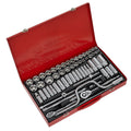 Sealey AK694 Metric/Imperial/Whitworth Socket Set 3/8" & 1/2"Sq Drive 64pc