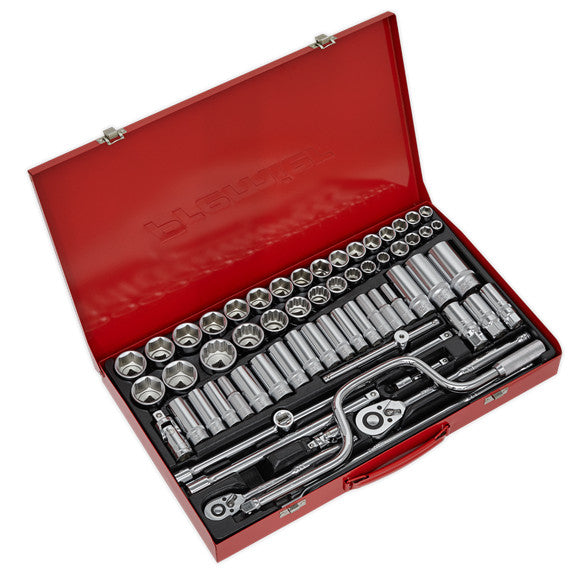 Sealey AK694 Metric/Imperial/Whitworth Socket Set 3/8" & 1/2"Sq Drive 64pc