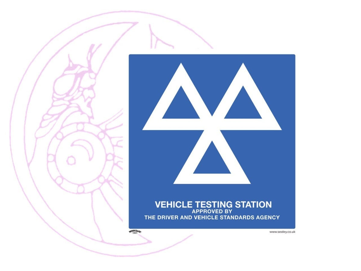 Sealey SS51A1 Warning Safety Sign - MOT Testing Station - Aluminium Composite