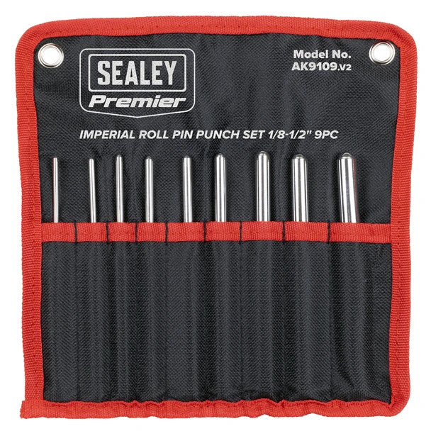 Sealey AK9109 Premier Roll Pin Punch Set Imperial 1/8-1/2" 9pc
