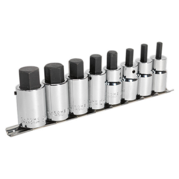 Sealey AK62258 Hex Socket Bit Set 1/2"Sq Drive 8pc