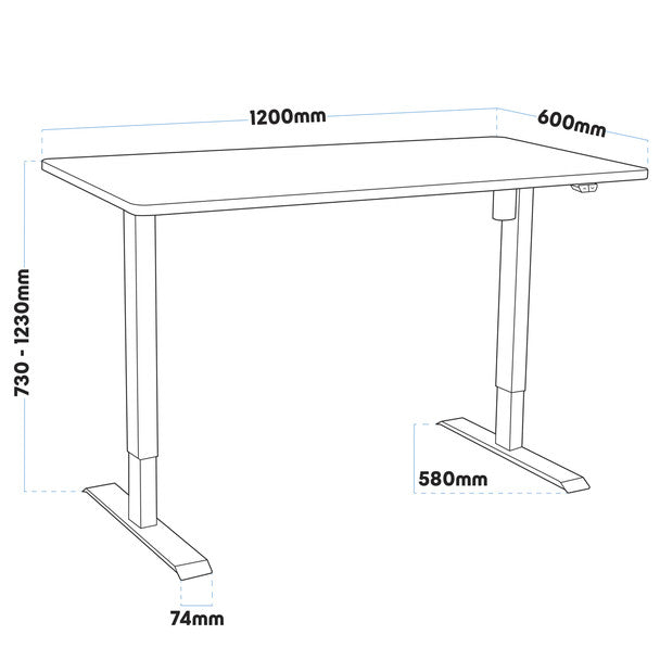Dellonda DH66 Ultra-Quiet Adjustable-Height Electric Sit/Stand Desk