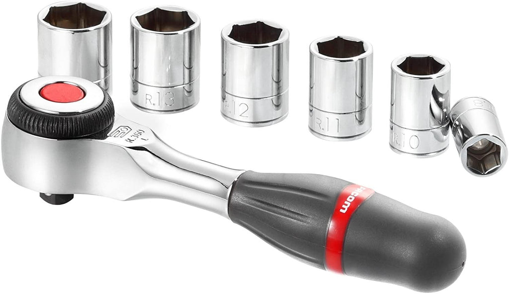 Facom R.360PACK 1/4″ Drive Rotator Twist Handle Ratchet with 6 Metric Sockets