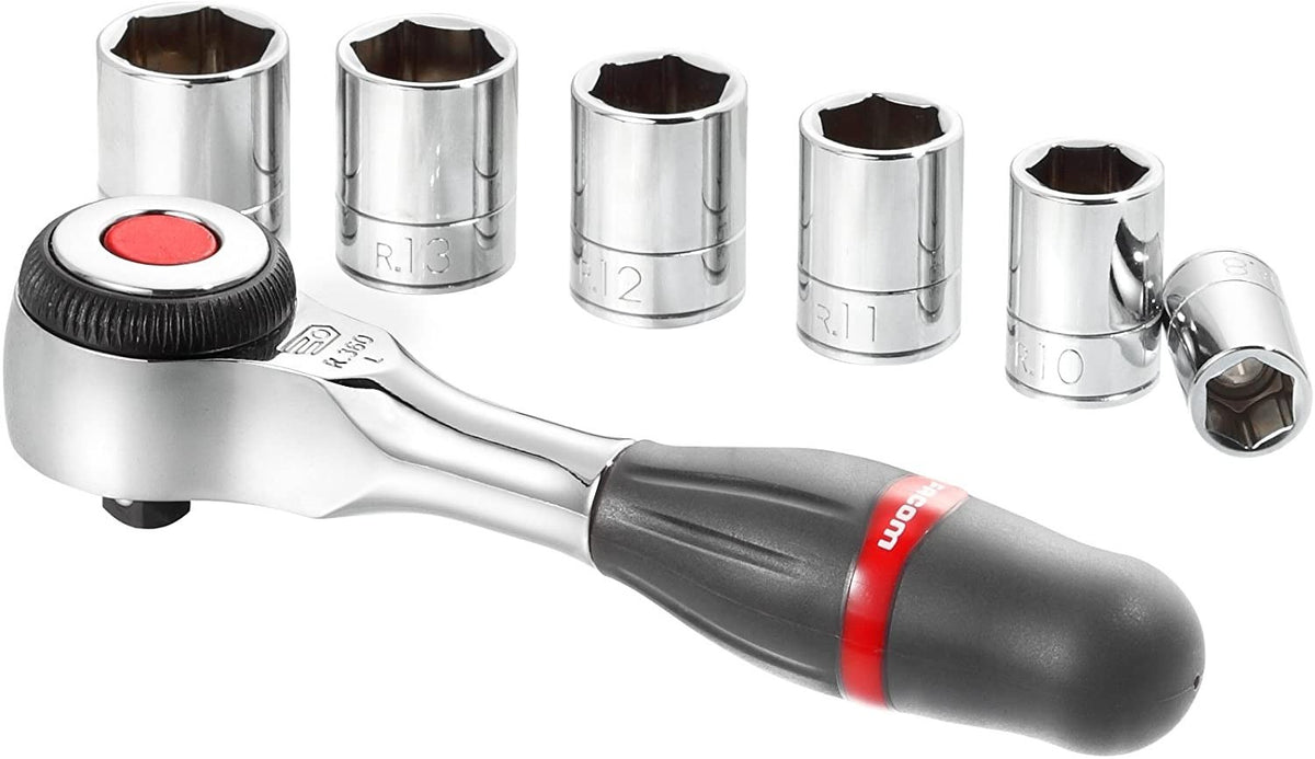 Facom R.360PACK 1/4″ Drive Rotator Twist Handle Ratchet with 6 Metric Sockets