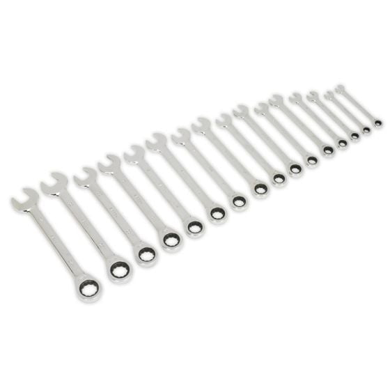 Sealey SO869 Combination Ratchet Spanner Set 16pc Metric