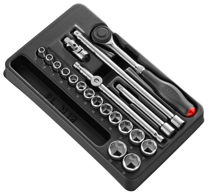 Facom MOD.J360-36 3/8″ Drive 20 Piece Hex (6-Point) Rotator Socket Set In Module