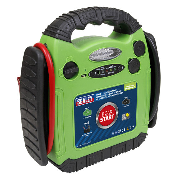 Sealey RS1322HV 12V RoadStart Emergency Jump Starter with Air Compressor