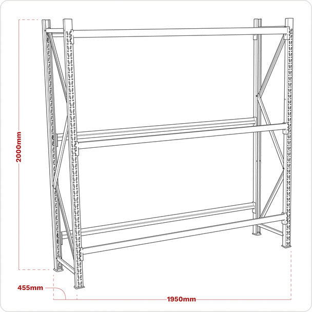 Sealey STR600 2-Level Tyre Rack 200kg Capacity Per Level