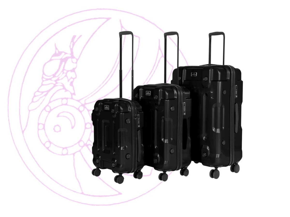 Dellonda DL10 Lightweight ABS Luggage Set 3pc - Black