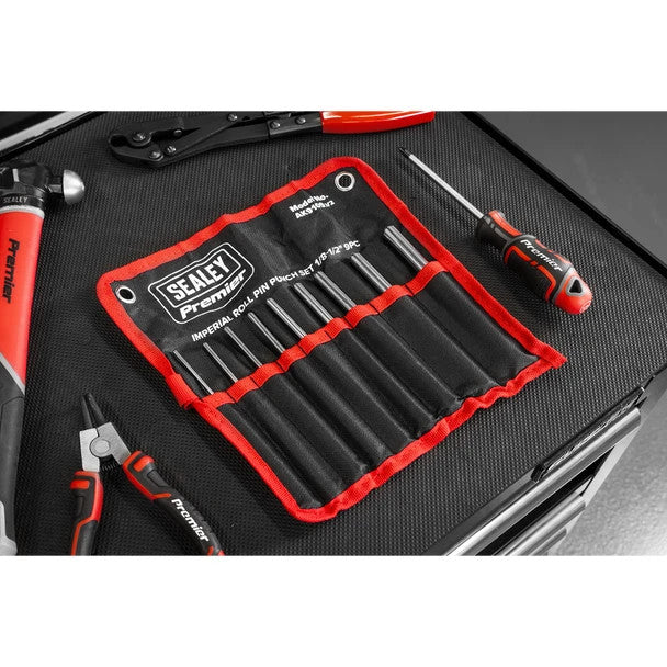 Sealey AK9109 Premier Roll Pin Punch Set Imperial 1/8-1/2" 9pc