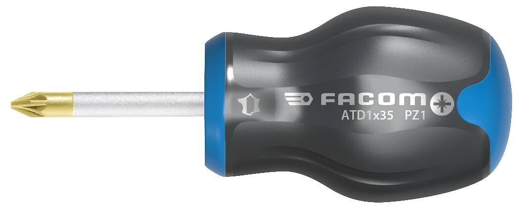 Facom ATD1X35 Protwist Short (Stubby) Pozi Screwdriver PZ1 x 35mm