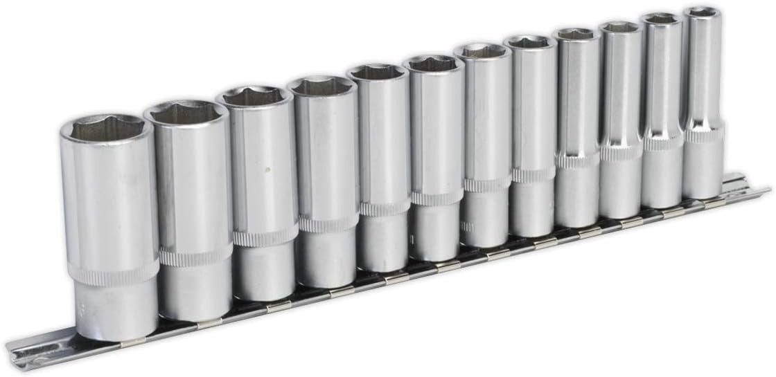 Sealey AK2841 Socket Set 12pc 3/8"Sq Drive 6pt Deep WallDrive Metric