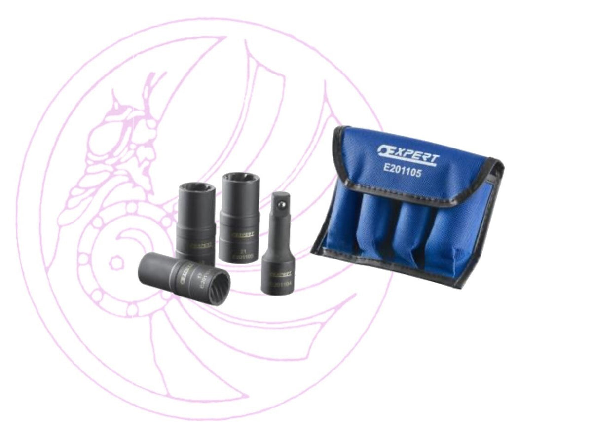 Expert by Facom E201105 1/2" Drive Set of Helical Sockets