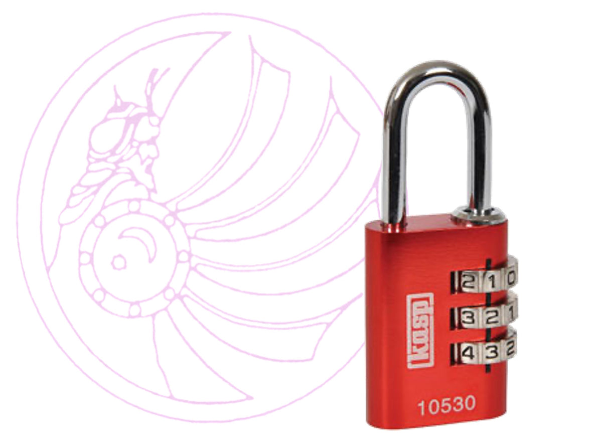 Kasp K10530REDD Aluminium Combination Padlock 30mm Red