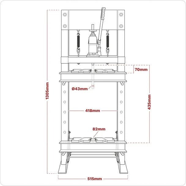 Sealey YK10ECF Hydraulic Floor Type Press 10 Tonne
