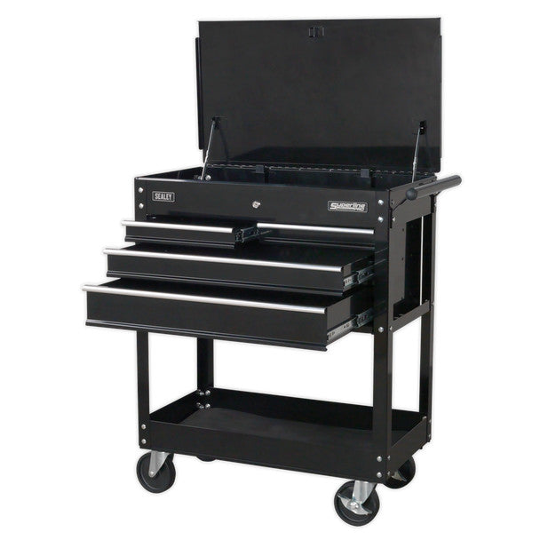 Sealey AP850MB Heavy-Duty Mobile Tool & Parts Trolley with 4 Drawers & Lockable