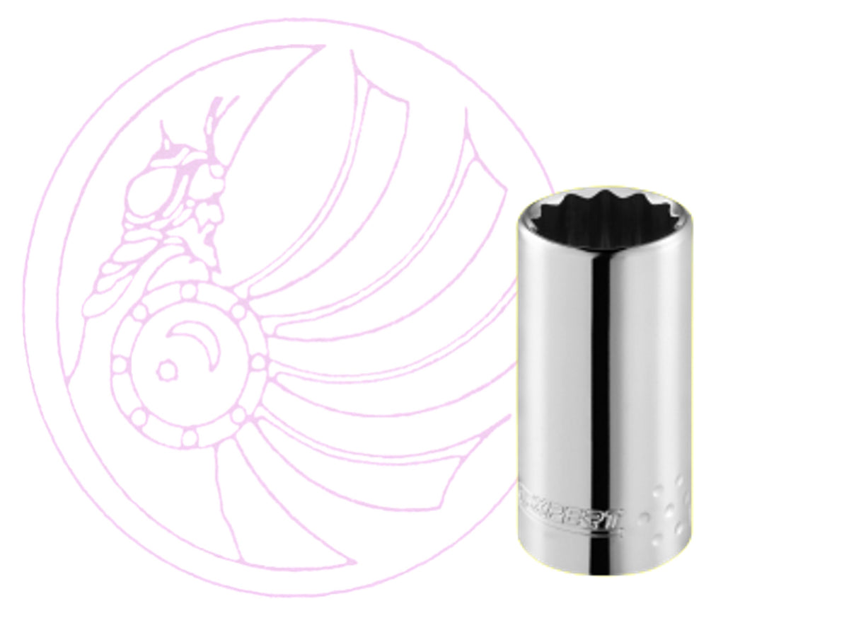 Expert By Facom E117286 1/2" Drive 21mm Chrome 12-Point Deep Socket