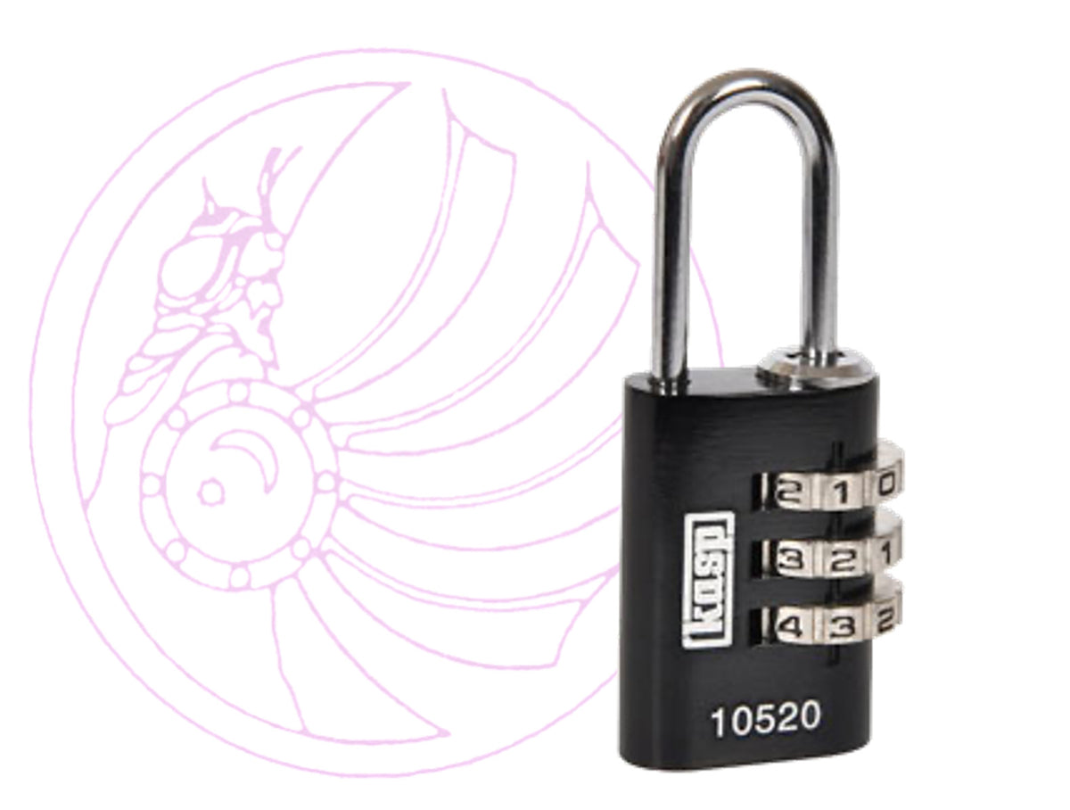 Kasp K10520BLAD Aluminium Combination Padlock 20mm Black