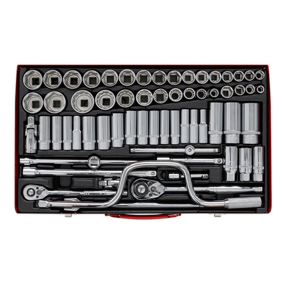 Sealey AK694 Metric/Imperial/Whitworth Socket Set 3/8" & 1/2"Sq Drive 64pc