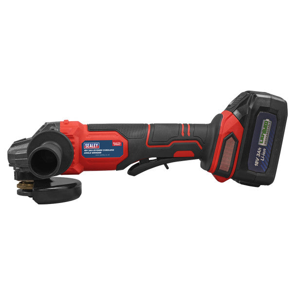 Sealey CP401LI 115mm Cordless Angle Grinder 18V 3Ah - Red