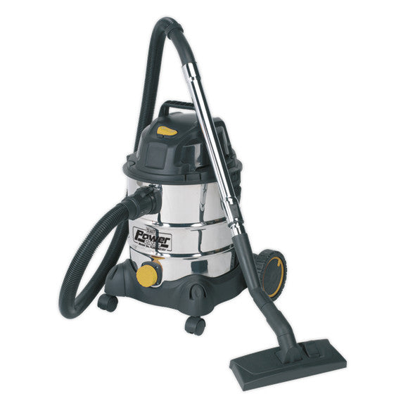 Sealey PC200SD110V Vacuum Cleaner Wet & Dry Stainless Drum 20L 1250W/110V