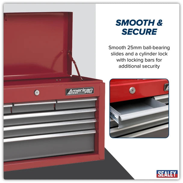 Sealey AP2201BB American PRO Topchest 6 Drawer - Red/Grey