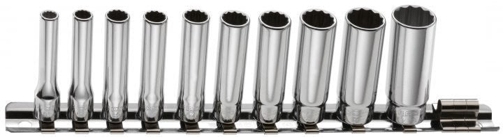 Facom REL.40U 10 Piece 1/4″ Drive Imperial Deep Bi-Hexagon (12 Point) Socket Set